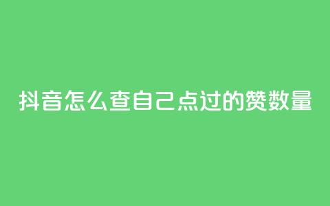 抖音怎么查自己点过的赞数量 - 如何检查抖音点赞数量 ! 第1张 抖音怎么查自己点过的赞数量 - 如何检查抖音点赞数量 ! 第1张