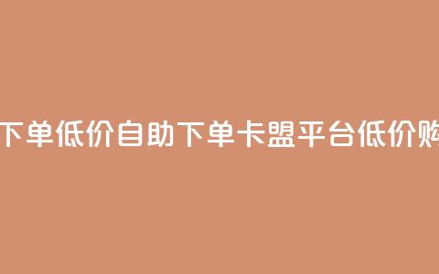 卡盟平台自助下单低价 - 自助下单:卡盟平台低价购买指南~ 第1张 卡盟平台自助下单低价 - 自助下单:卡盟平台低价购买指南~ 第1张