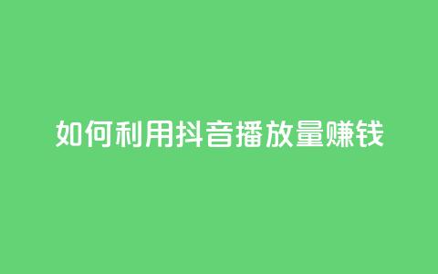 如何利用抖音播放量赚钱 第1张 如何利用抖音播放量赚钱 第1张