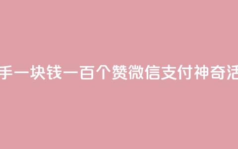 快手一块钱一百个赞微信支付神奇活动 第1张 快手一块钱一百个赞微信支付神奇活动 第1张