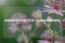 中国证券业协会修订发布《证券纠纷调解规则》