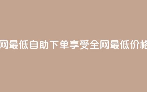 dy自助下单全网最低 - dy自助下单，享受全网最低价格优惠!  第1张