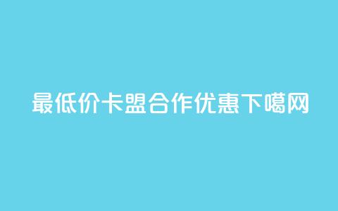 最低价卡盟合作优惠  第1张