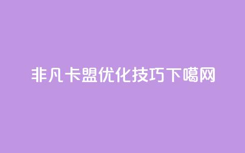 非凡卡盟SEO优化技巧  第1张