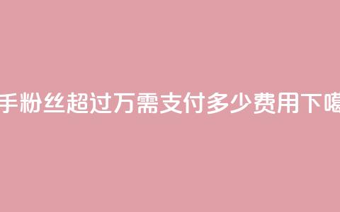 快手粉丝超过4万需支付多少费用  第1张