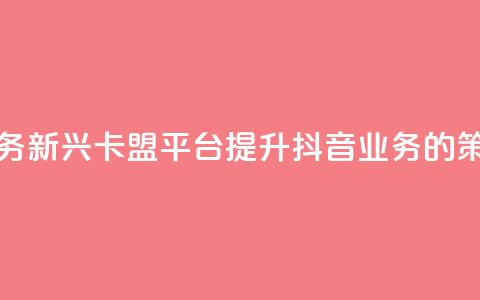 卡盟平台抖音业务 - 新兴卡盟平台提升抖音业务的策略与展望~  第1张