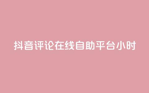 抖音评论在线自助平台24小时,自助下单平台 - 快手粉丝快速涨粉平台 发卡网秒到  第1张