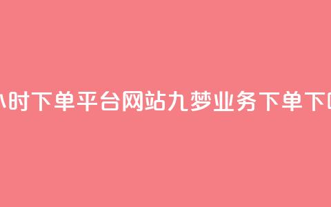 b站24小时下单平台网站 - 九梦业务下单  第1张