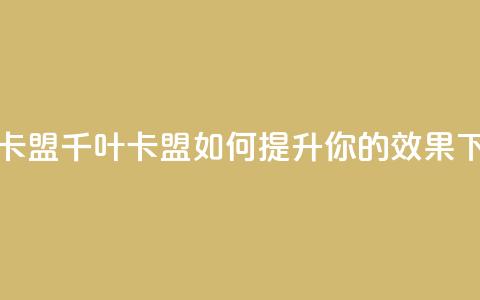 千叶卡盟(千叶卡盟如何提升你的SEO效果？)  第1张