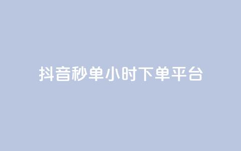抖音秒单24小时下单平台 - 抖音快速下单服务全天候在线平台。  第1张
