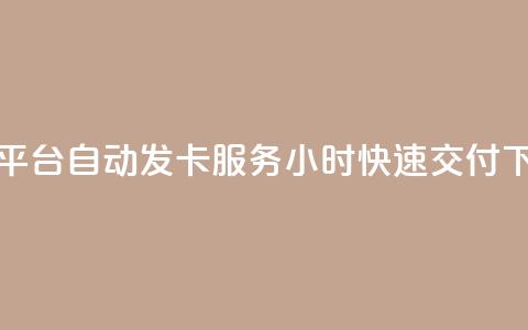 卡盟平台自动发卡服务24小时快速交付  第1张