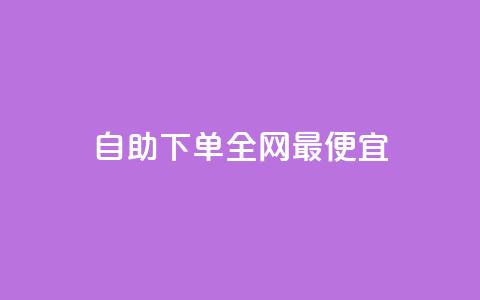 自助下单全网最便宜 - 全网最低价自助下单服务让你轻松省钱！  第1张