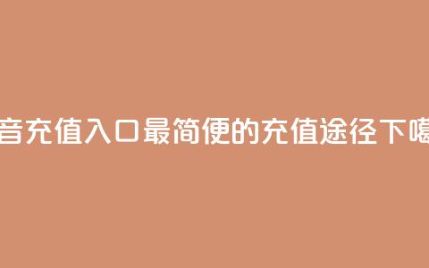 抖音100充值入口：最简便的充值途径  第1张