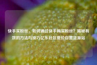 快手买粉丝，如何通过快手购买粉丝？揭秘有效的方法与技巧亿乐社区低价自营货源站