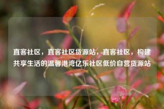 直客社区，直客社区货源站，直客社区，构建共享生活的温馨港湾亿乐社区低价自营货源站