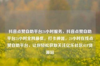 抖音点赞自助平台24小时服务，抖音点赞自助平台24小时全网最低，打卡神器，24小时在线点赞自助平台，让你轻松获取关注亿乐社区SUP货源站