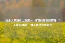 加拿大鹅股价上涨近30% 该羽绒服制造商称 “不确定时期” 暂不提供业绩指引