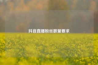 抖音直播粉丝数量要求
