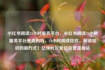 小红书阅读24小时服务平台，小红书阅读24小时服务平台是真的吗，24小时阅读狂欢，解锁知识的新方式！亿乐社区低价自营货源站