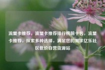流量卡推荐，流量卡推荐排行榜前十名，流量卡推荐，探索多种选择，满足您的需求亿乐社区低价自营货源站