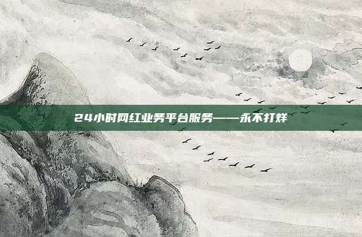24小时网红业务平台服务——永不打烊  第1张
