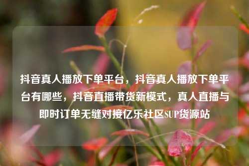 抖音真人播放下单平台，抖音真人播放下单平台有哪些，抖音直播带货新模式	，真人直播与即时订单无缝对接亿乐社区SUP货源站  第1张