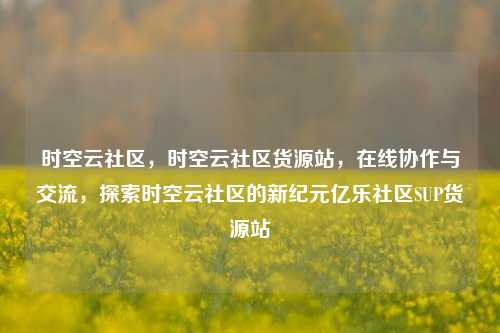 时空云社区，时空云社区货源站	，在线协作与交流，探索时空云社区的新纪元亿乐社区SUP货源站  第1张