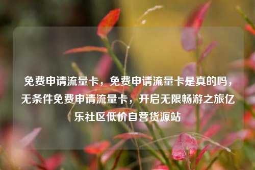 免费申请流量卡，免费申请流量卡是真的吗，无条件免费申请流量卡	，开启无限畅游之旅亿乐社区低价自营货源站  第1张