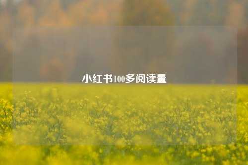 小红书100多阅读量  第1张