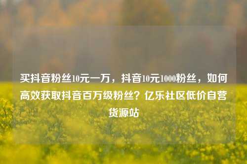 买抖音粉丝10元一万，抖音10元1000粉丝	，如何高效获取抖音百万级粉丝？亿乐社区低价自营货源站  第1张