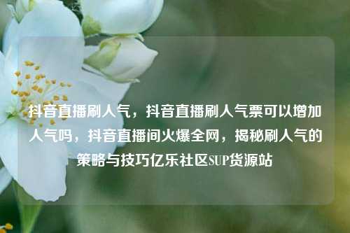 抖音直播刷人气，抖音直播刷人气票可以增加人气吗，抖音直播间火爆全网	，揭秘刷人气的策略与技巧亿乐社区SUP货源站  第1张