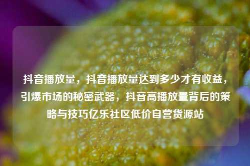 抖音播放量，抖音播放量达到多少才有收益，引爆市场的秘密武器	，抖音高播放量背后的策略与技巧亿乐社区低价自营货源站  第1张