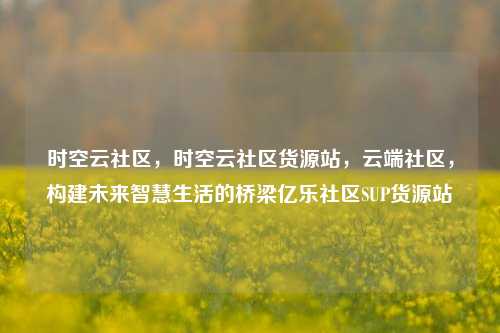 时空云社区，时空云社区货源站，云端社区	，构建未来智慧生活的桥梁亿乐社区SUP货源站  第1张