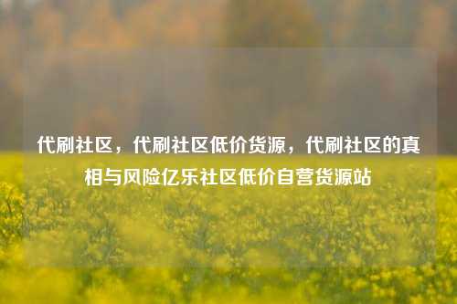 代刷社区	，代刷社区低价货源，代刷社区的真相与风险亿乐社区低价自营货源站  第1张